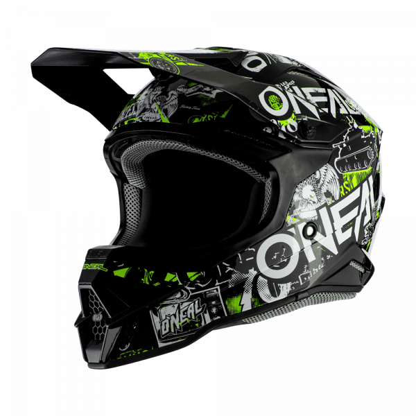 Шлем кроссовый детский ONEAL 3SERIES ATTACK Термопластик, Gloss Black/White